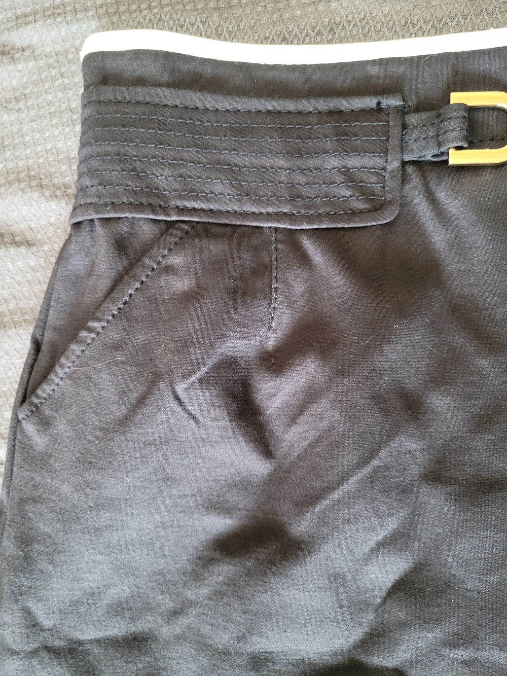 Ann Taylor Black A-Line Skirt with Gold Buckle - Picture 8 of 12